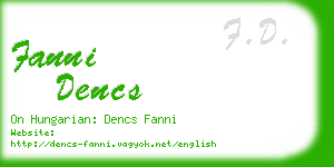 fanni dencs business card